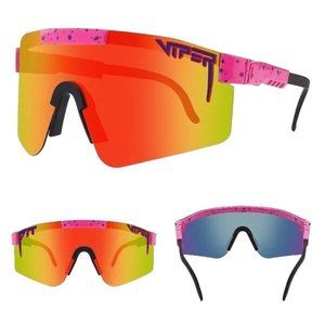 Pit Viper Polarized Sunglasses Pink Speckled Frame  Case Snow Sun Sports